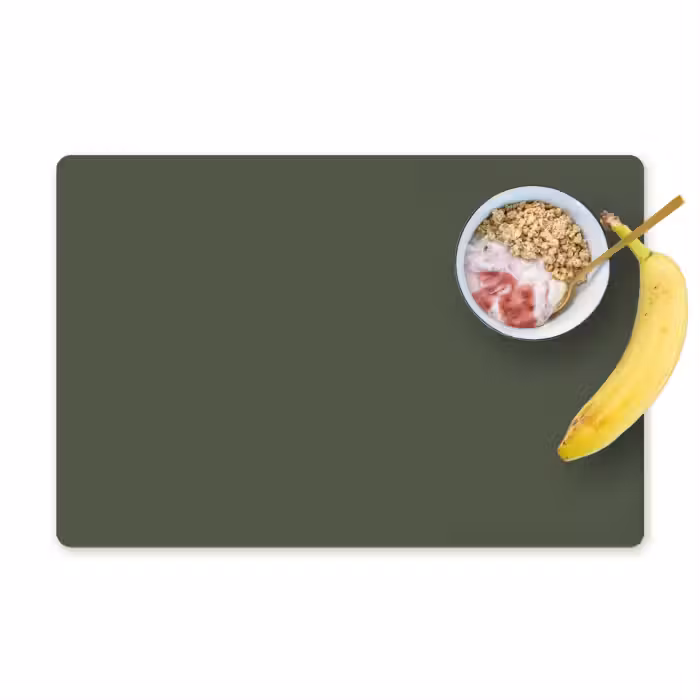 Placemat - 6 stuks - Groen - Effen kleur - Olijfgroen