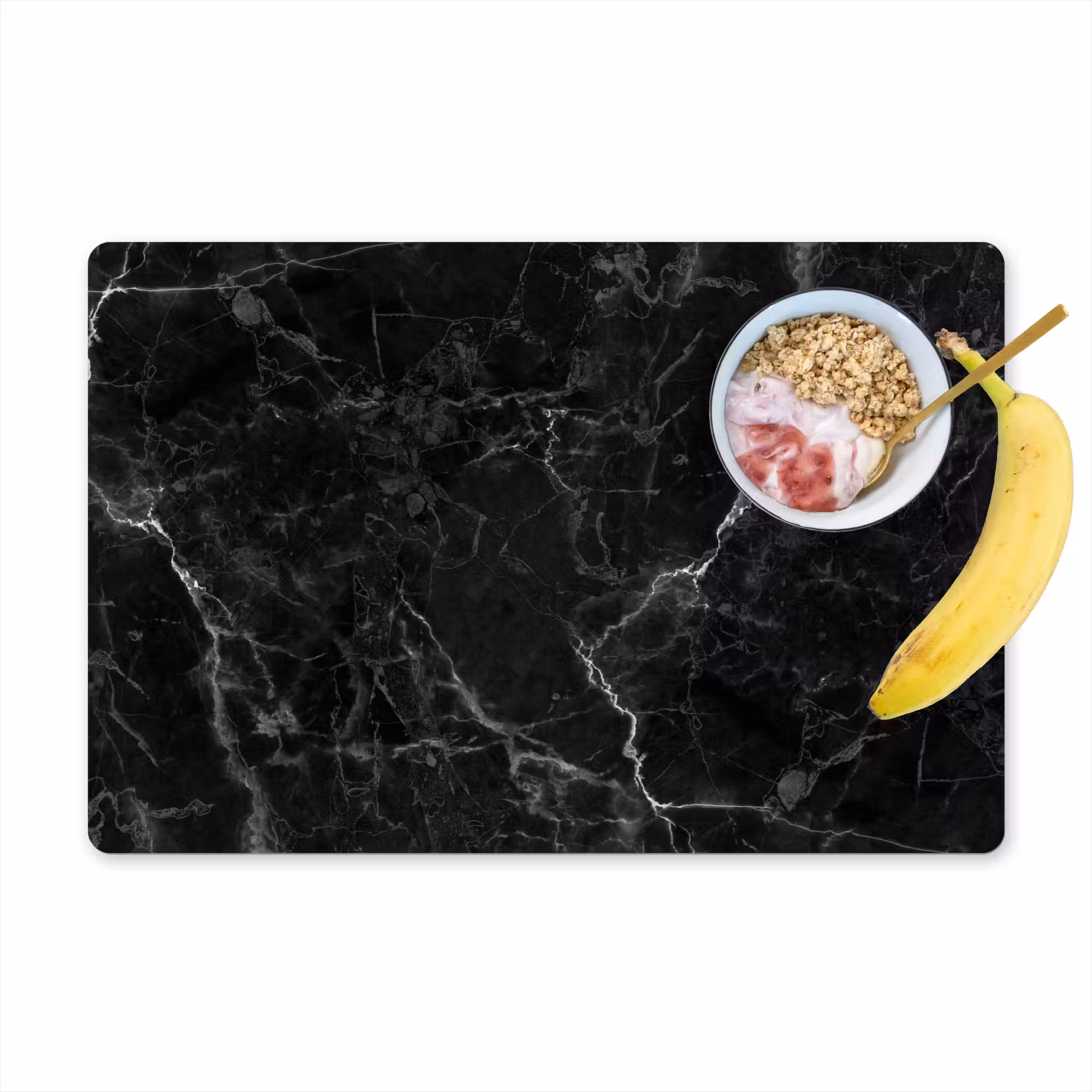 Placemat - 6 stuks - Marmer look - Luxe - Zwart