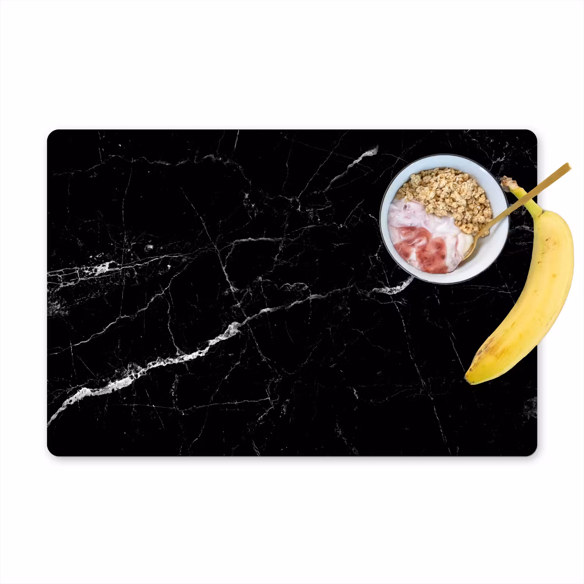 Placemat - 6 stuks - Marmer look - Zwart - Luxe
