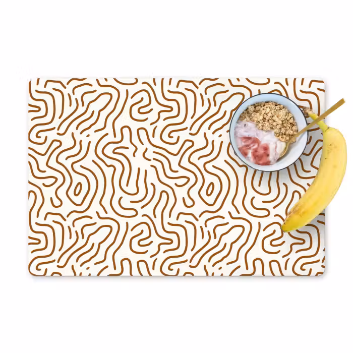 Placemat - 6 stuks - Minimalistisch - Patroon - Terracotta