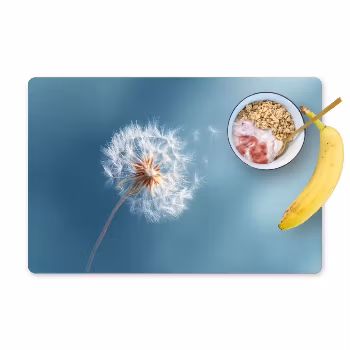 Placemat - 6 stuks - Paardenbloem - Wind - Blauw