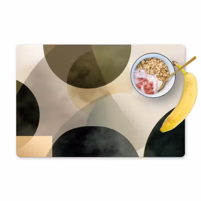 Placemat - 6 stuks - Vlakken - Abstract - Beige - Cirkels