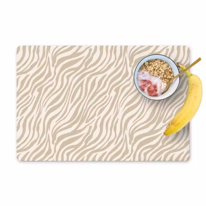 Placemat - 6 stuks - Zebra - Patroon - Beige