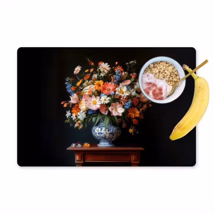 Placemat - 6 stuks - Boeket - Roze - Bloemen - Vaas
