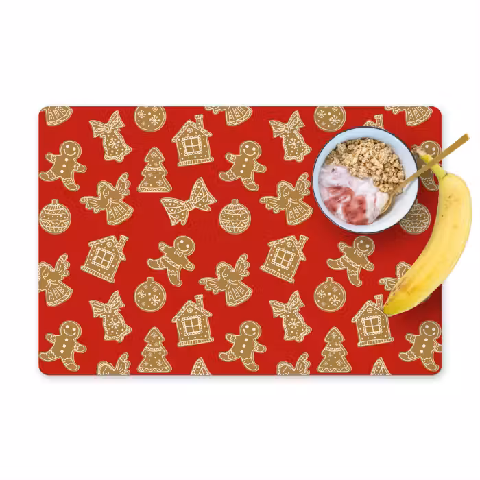 Placemat - 6 stuks - Illustratie - Koekjes - Rood