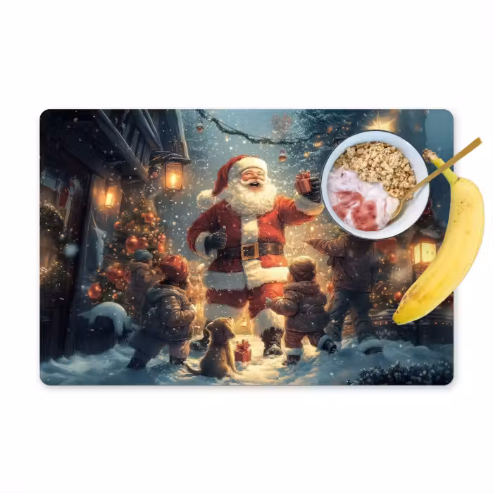 Placemat - 6 stuks - Kerstvreugde - Sneeuw - Kleurrijk