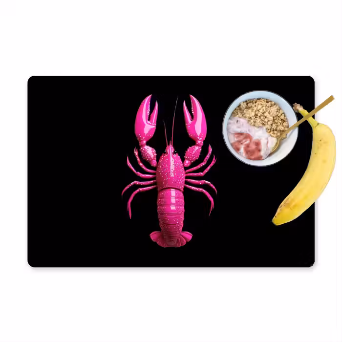 Placemat - 6 stuks - Kreeft - Felroze - Stippen - Opvallend