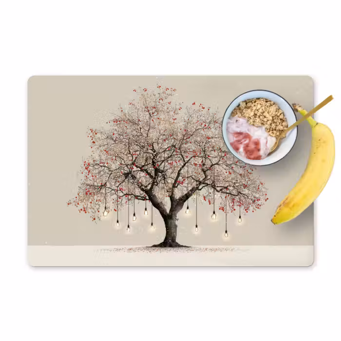 Placemat - 6 stuks - Lichtboom - Winter - Kerst - Meerkleurig