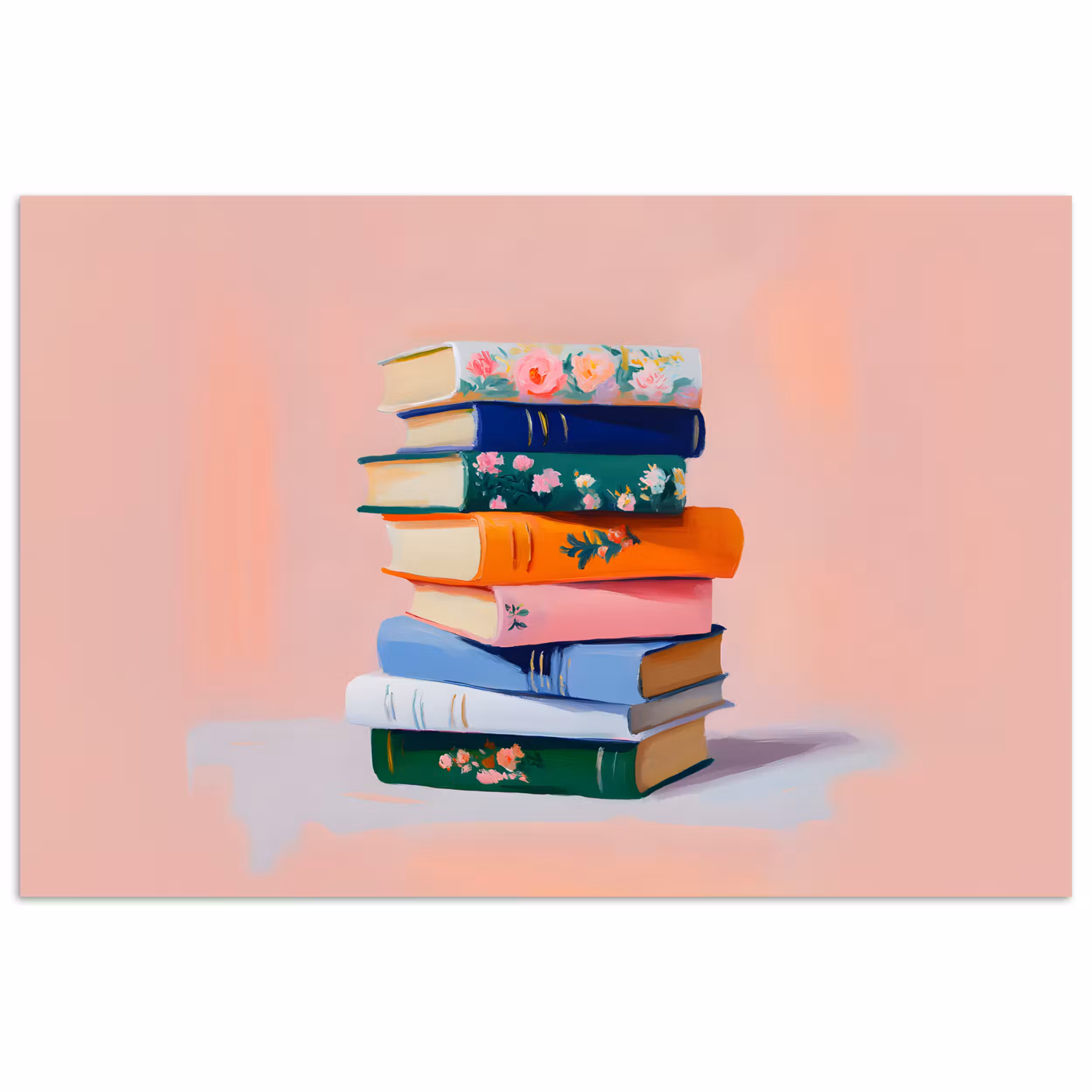 Poster – Boeken - Stapel - Kleurrijk