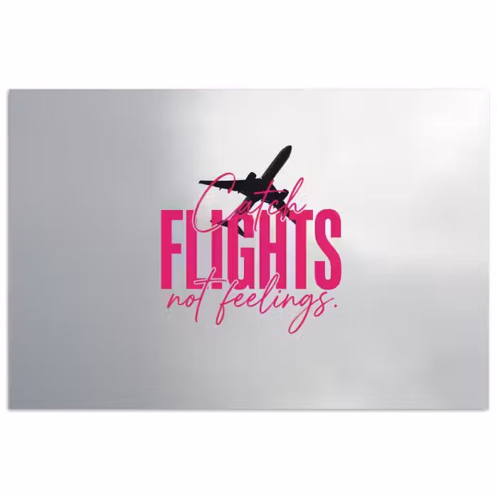 Poster - Catch flights not feelings - Vliegtuig - Roze
