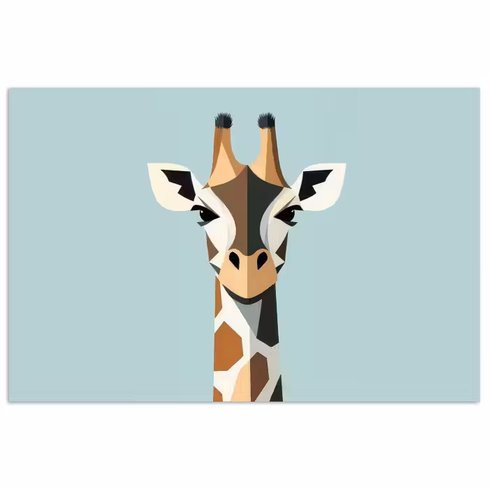 Poster – Giraffe - Illustratie - Bruin - Minimalistisch