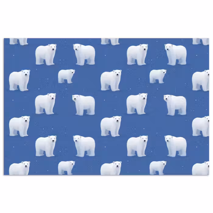 Poster - IJsbeer - Patroon - Blauw