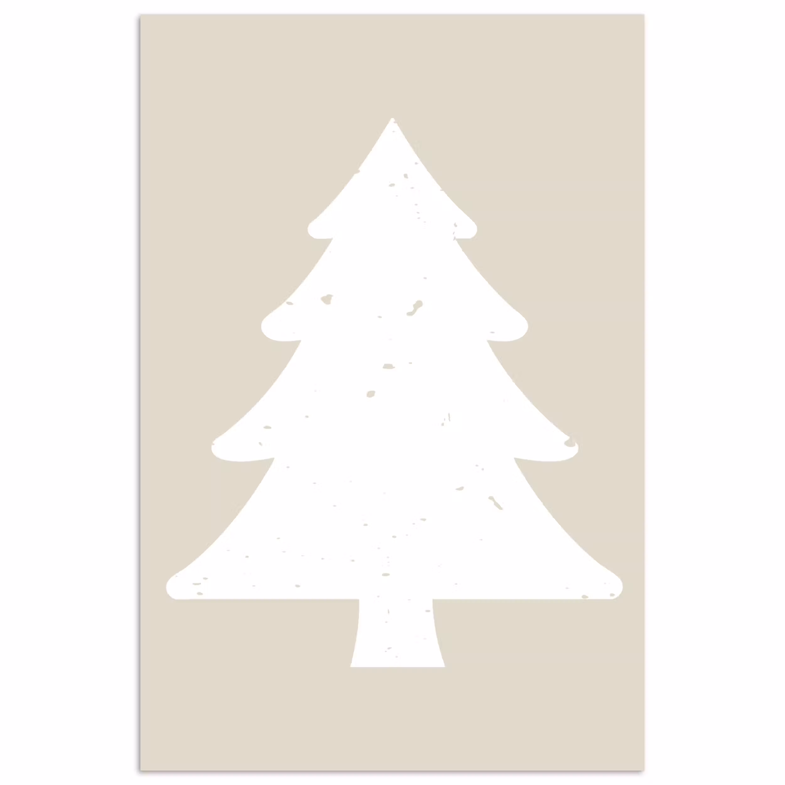 Poster – Japandi - Kerstboom - Beige - Kerstversiering