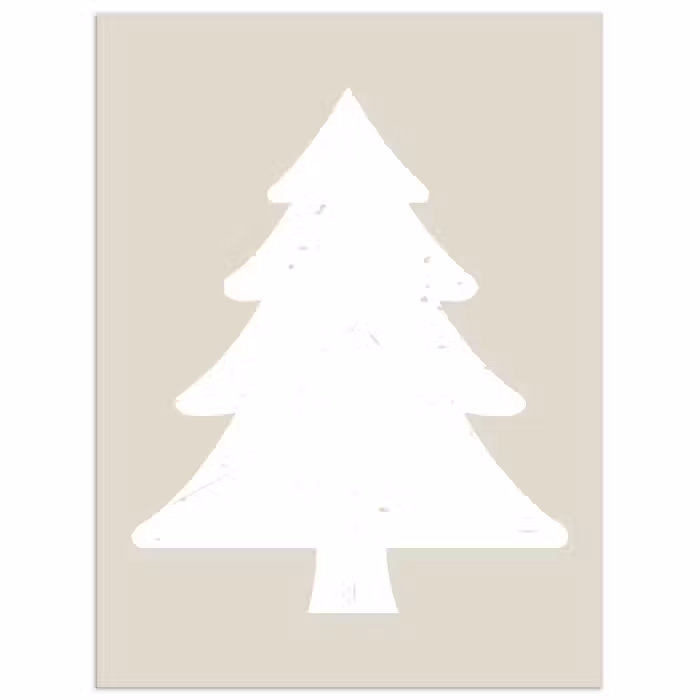 Poster – Japandi - Kerstboom - Beige - Kerstversiering