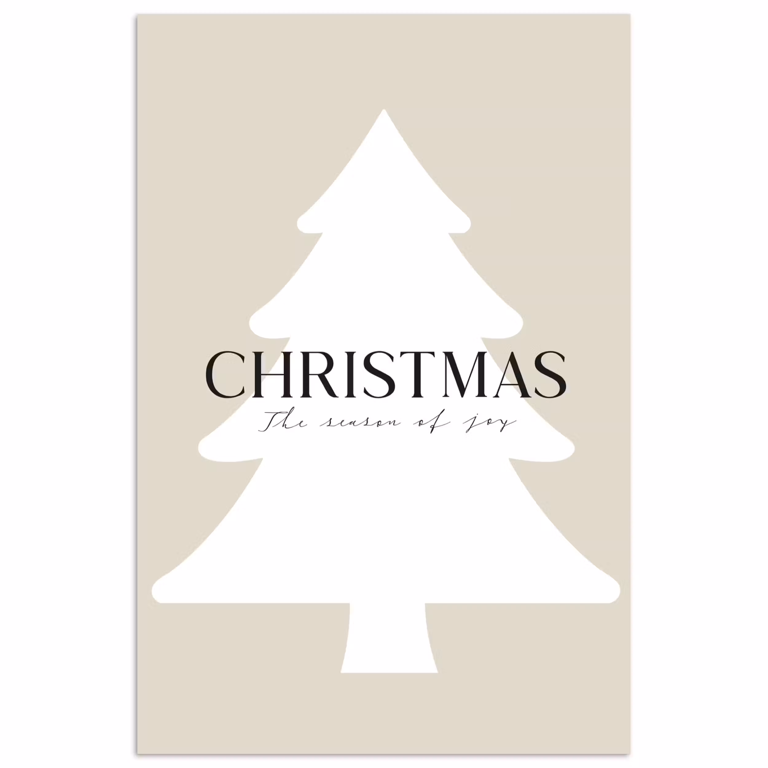 Poster – Kerstboom - Japandi - Christmas - Beige