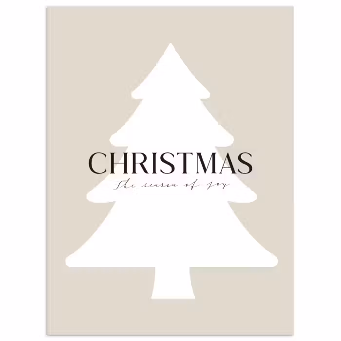 Poster – Kerstboom - Japandi - Christmas - Beige