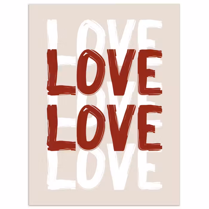 Poster – Love - Rood - Tekst