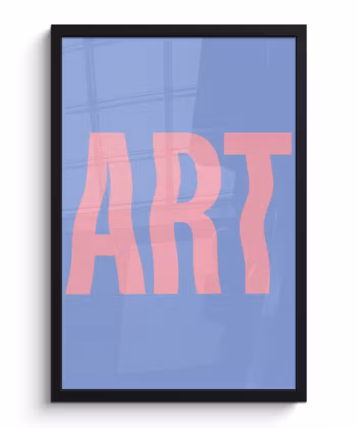 Poster met lijst - Art - Roze - Blauw