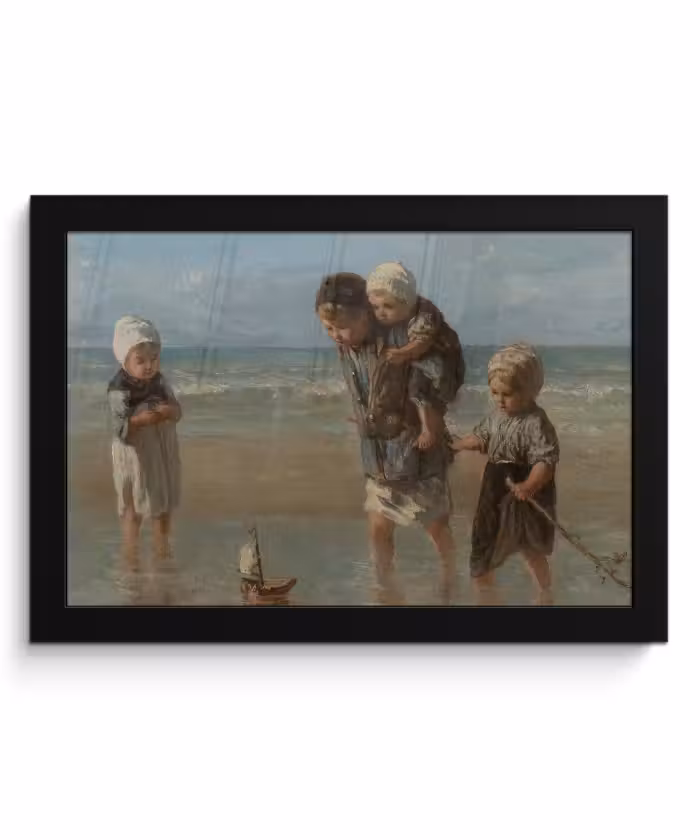 Poster met lijst - Kinderen der zee - Schilderij van Jozef Israëls