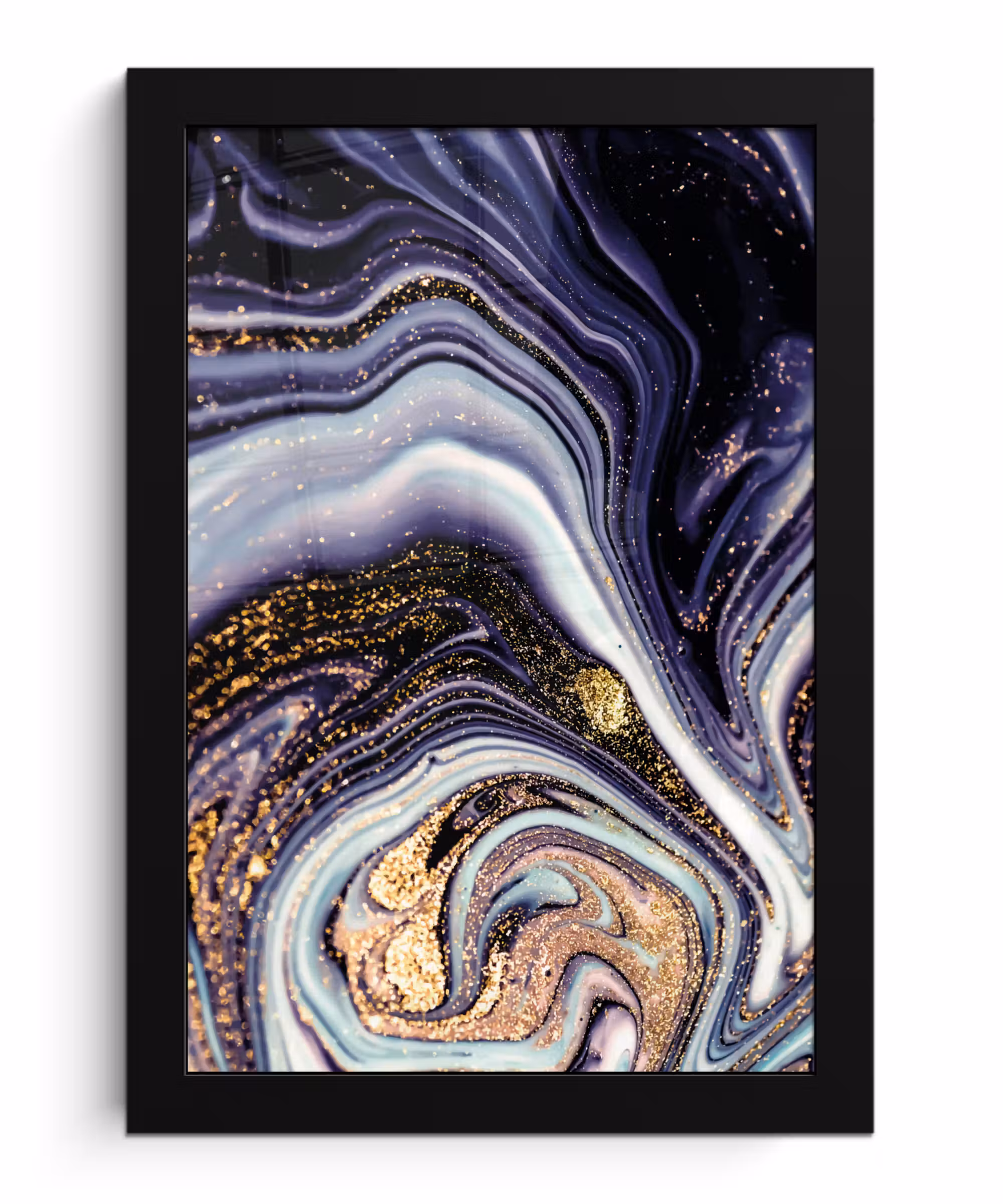 Poster met lijst - Marmer - Paars - Luxe - Marmerlook - Glitter