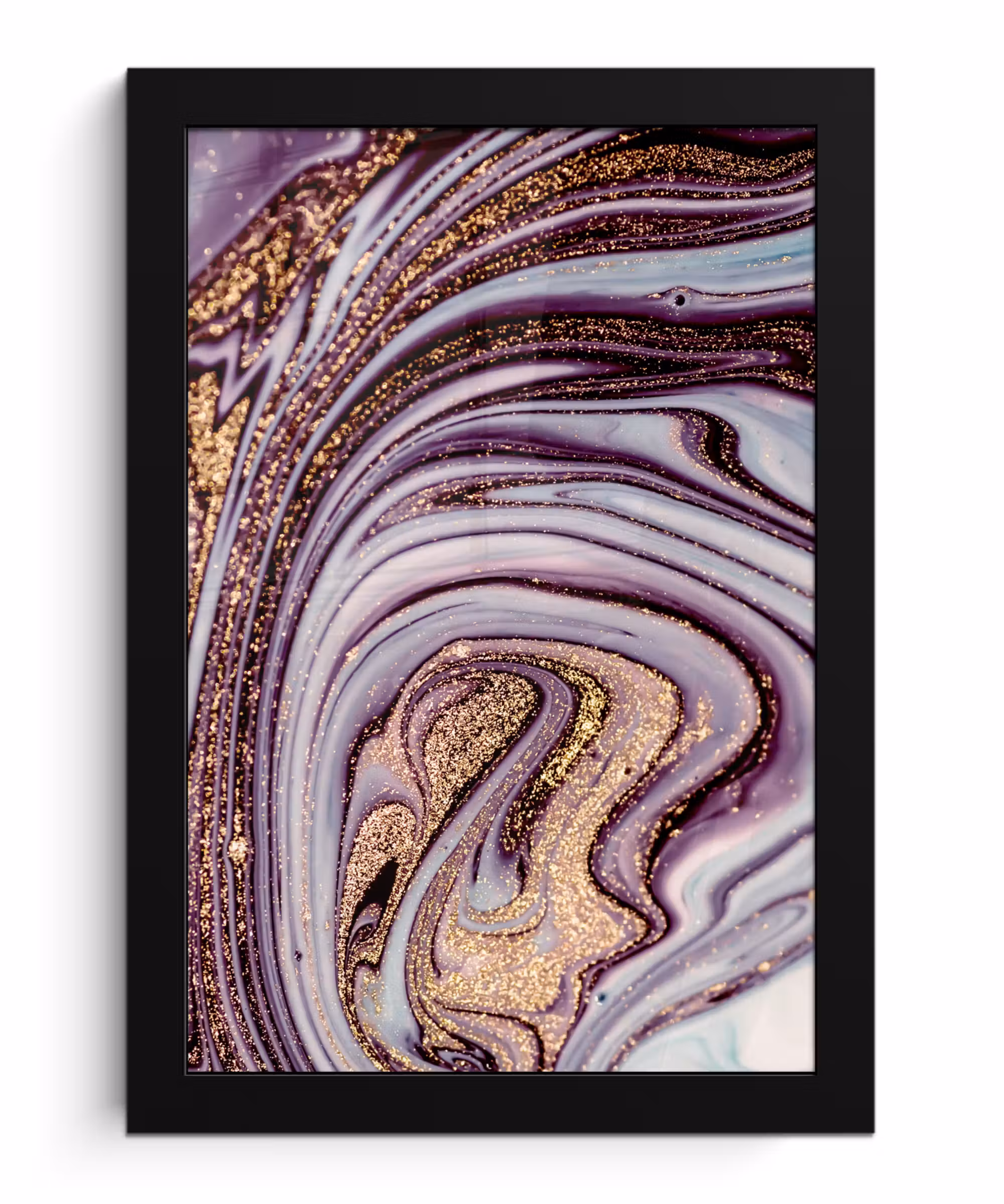 Poster met lijst - Marmer - Roze - Goud - Glitter - Marmerlook - Luxe