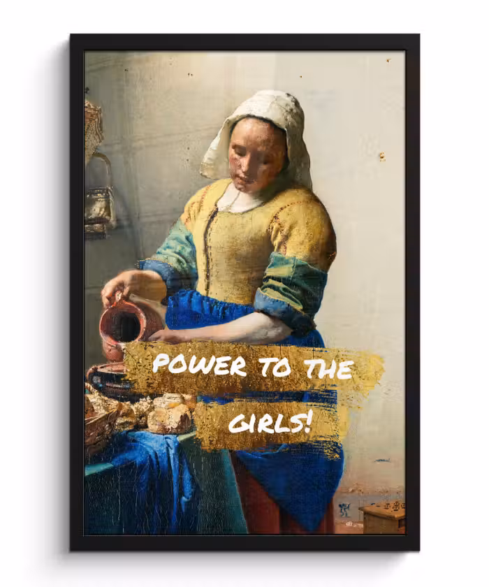Poster met lijst - Melkmeisje - Goud - Quotes - Schilderij - Oude meesters