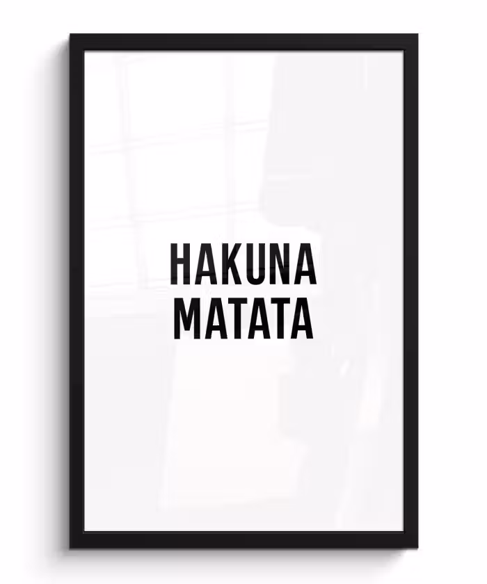 Poster met lijst - Quotes - Hakuna matata - Kinderen - Baby - Tekst