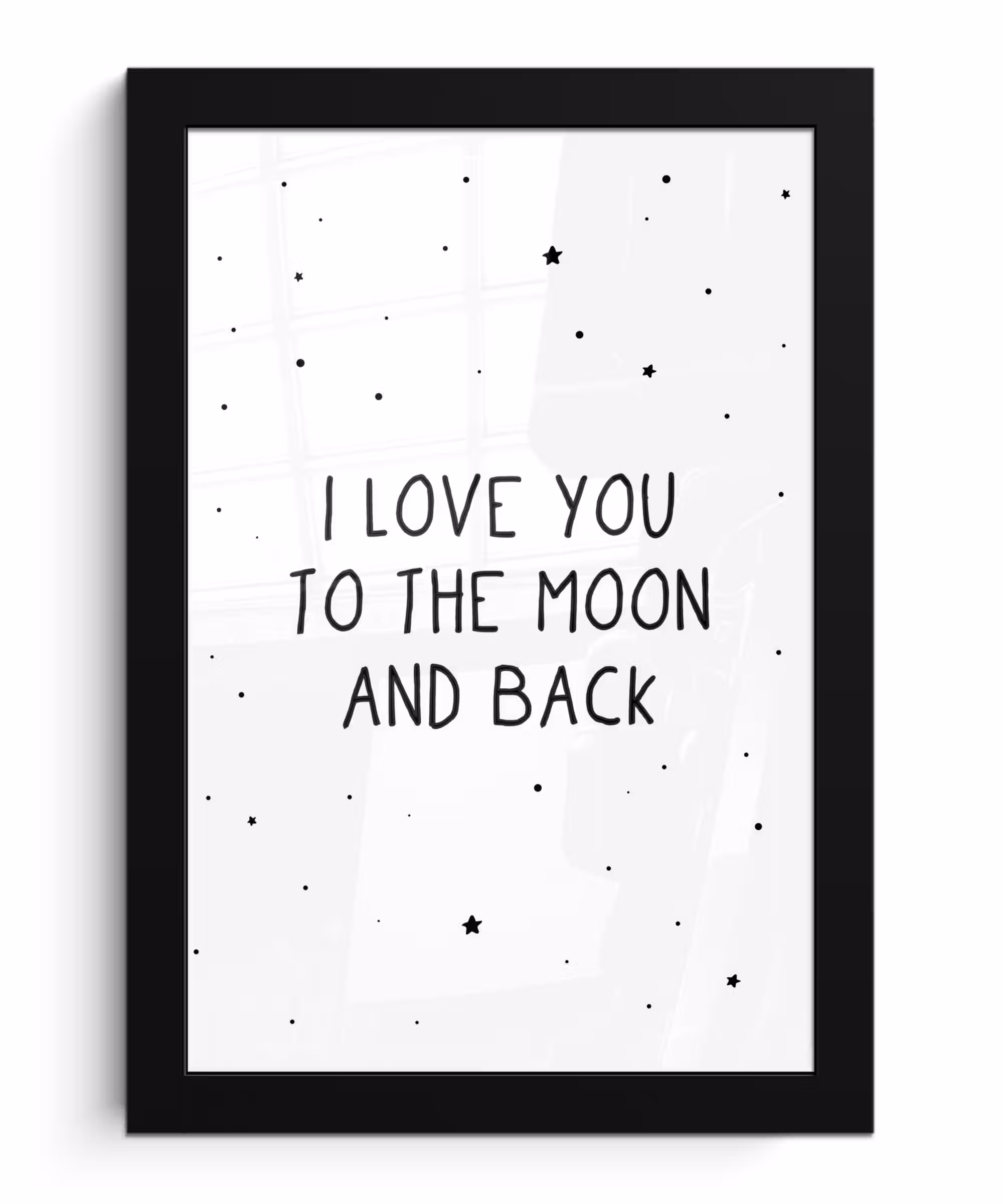 Poster met lijst - Quotes - I love you to the moon and back - Baby - Liefde - Spreuken