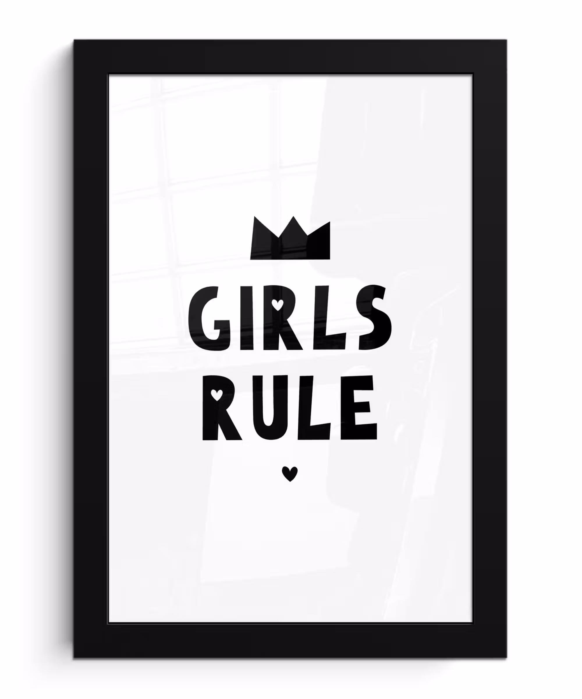 Poster met lijst - Quotes - Kinderen - Meisjes - Girls Rule - Spreuken