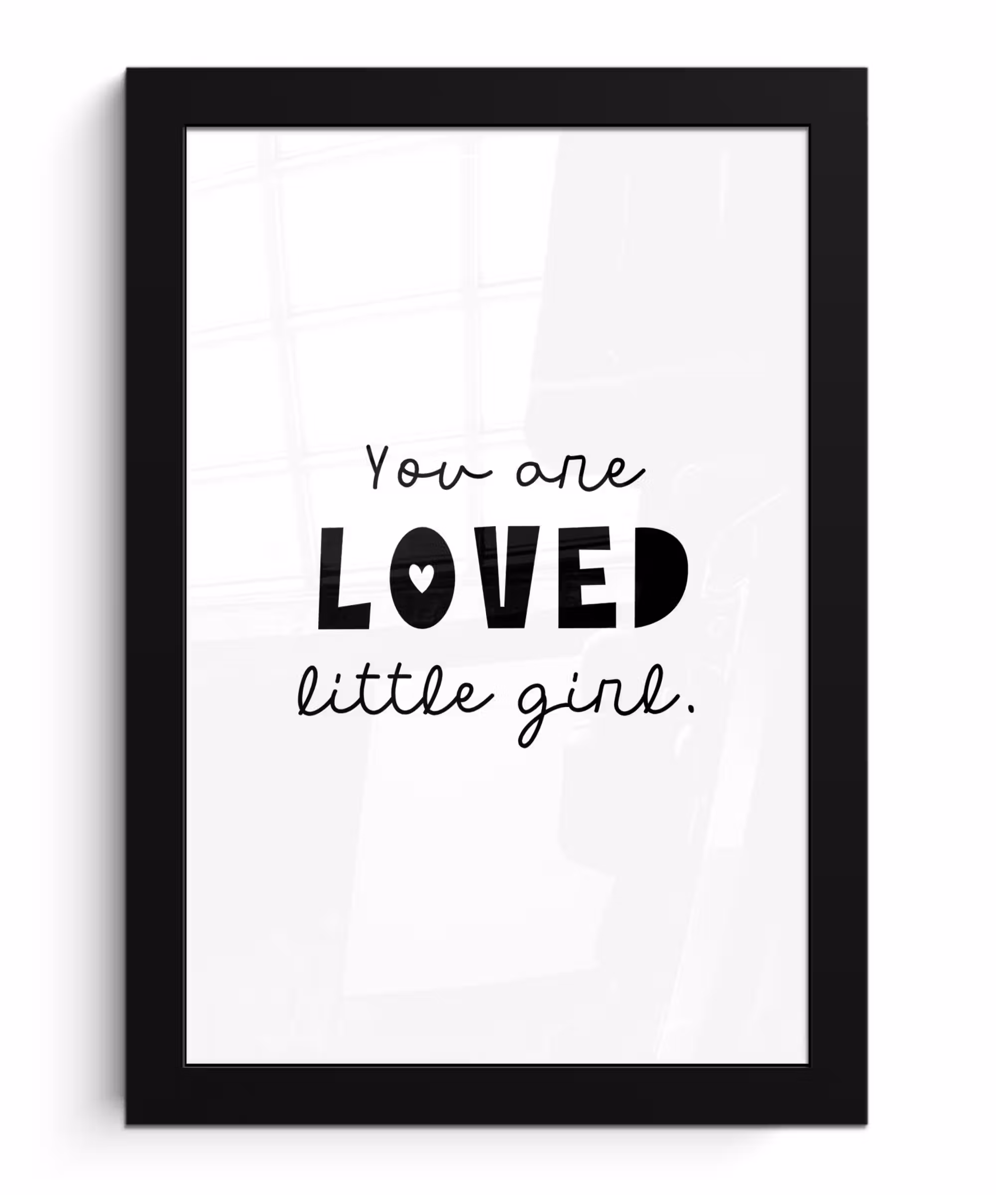 Poster met lijst - Quotes - Spreuken - You are loved little girl - Kinderen - Liefde