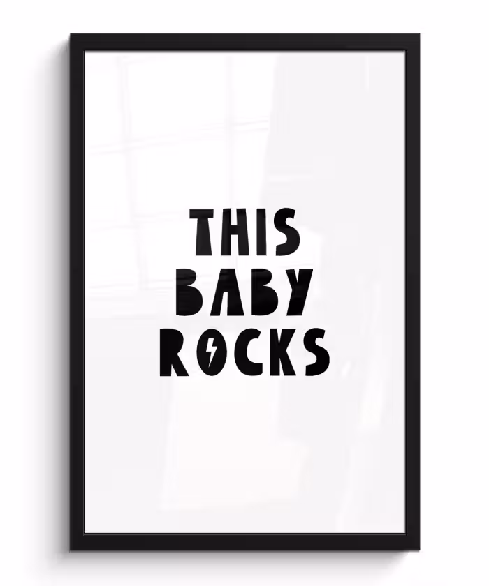 Poster met lijst - Quotes - This baby rocks - Baby - Kinderen - Spreuken