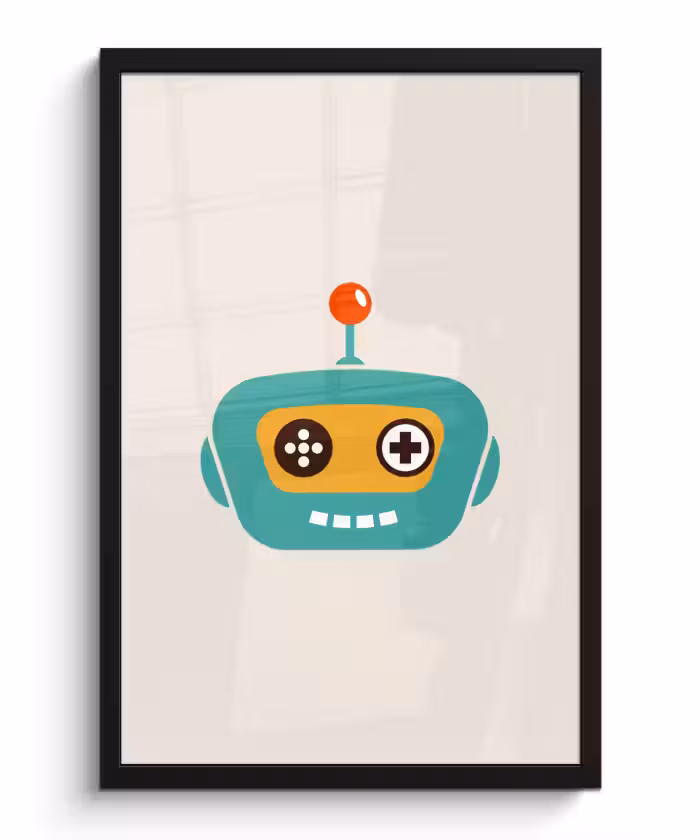 Poster met lijst - Robot - Gezicht - Antenne - Technologie - Jongen - Kind