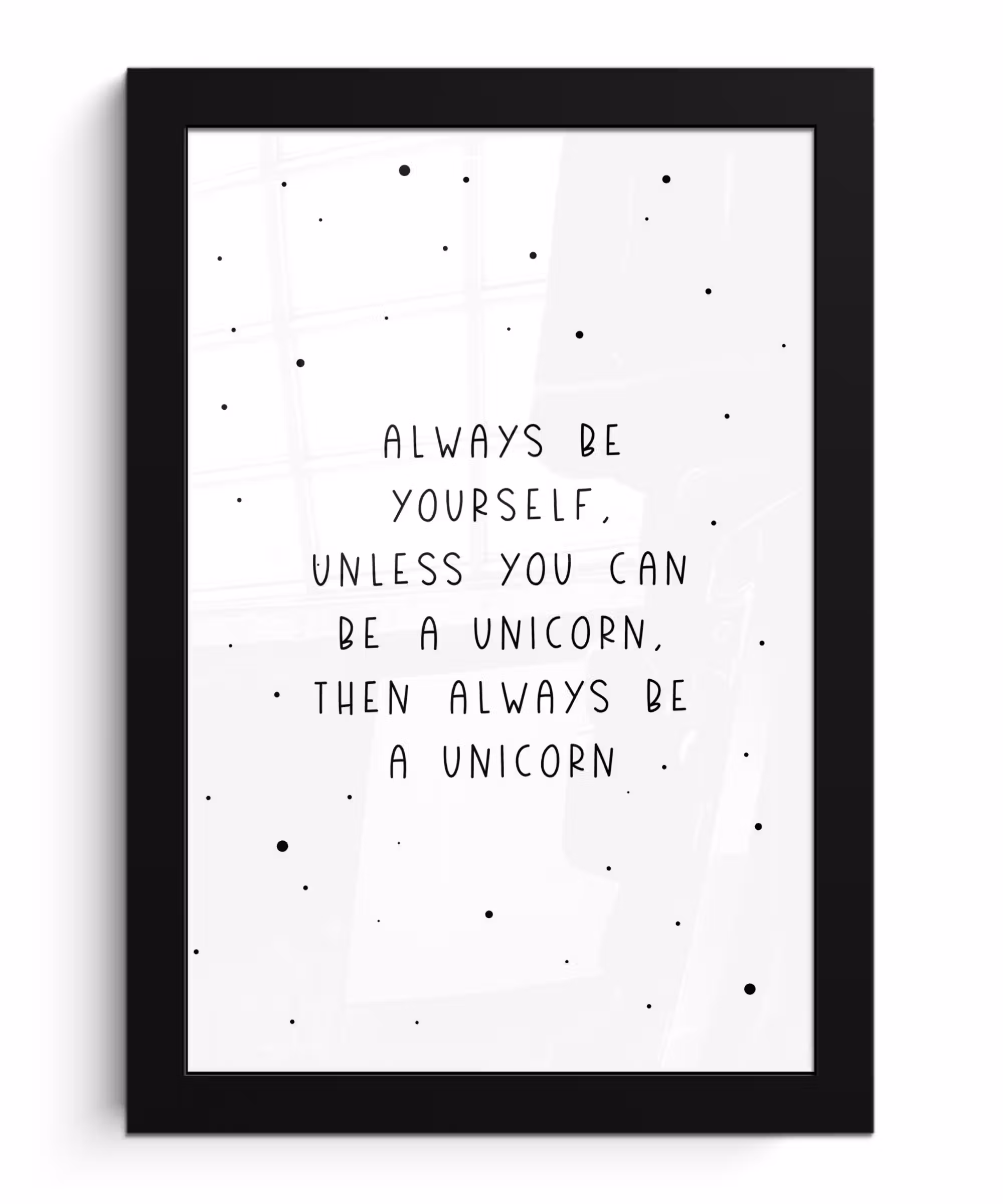 Poster met lijst - Spreuken - Always be yourself - Unicorn - Quotes - Meisjes