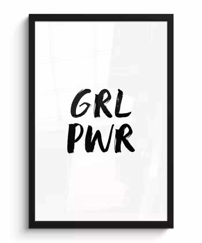 Poster met lijst - Spreuken - Grl pwr - Meisjes - Quotes - Kinderen