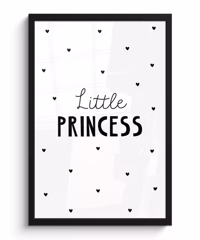 Poster met lijst - Spreuken - Little princess - Meisjes - Prinses - Quotes