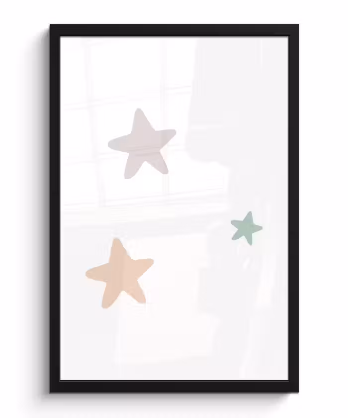 Poster met lijst - Sterren - Pastel - Meiden - Jongens - Kinderen