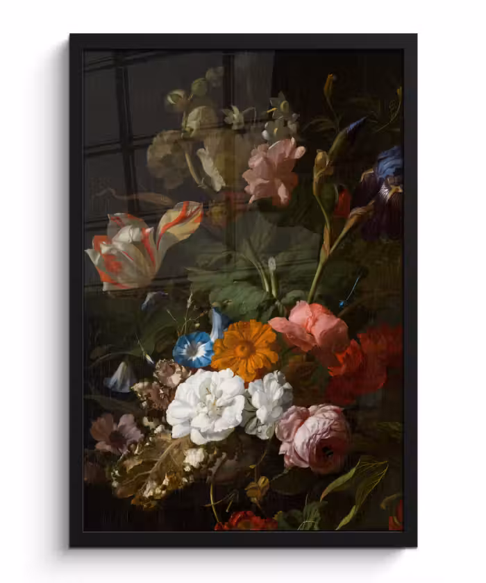 Poster met lijst - Vaas met bloemen - Schilderij van Rachel Ruysch