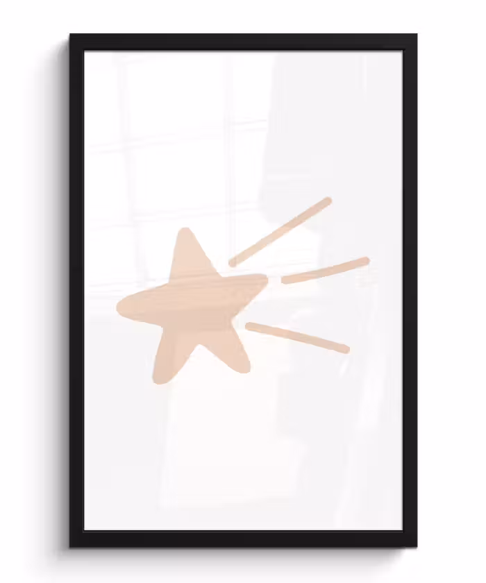 Poster met lijst - Vallende ster - Pastel - Kinderen - Roze - Kids