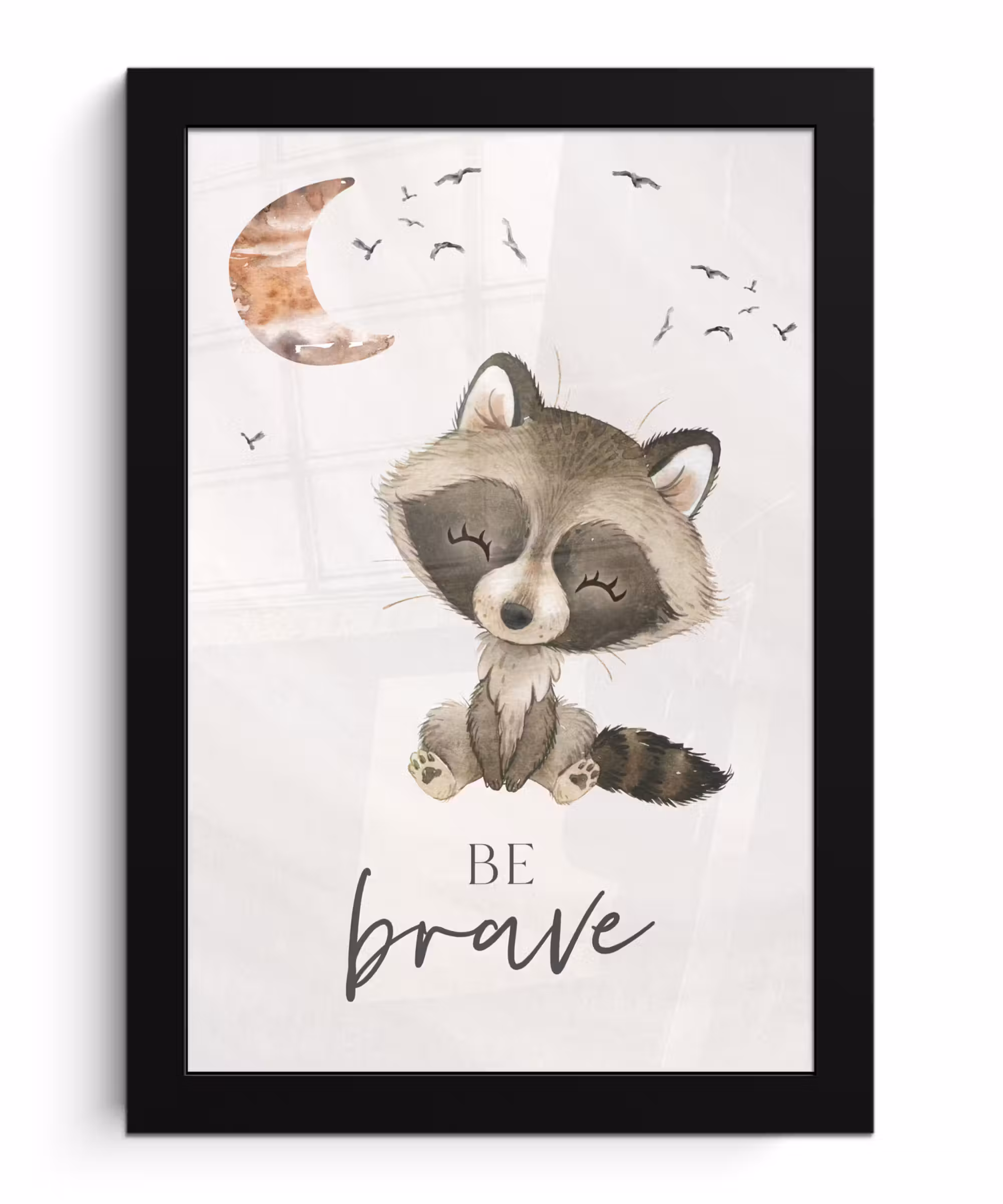 Poster met lijst - Waterverf - Be brave - Quotes - Kinderen - Jongens - Meisjes