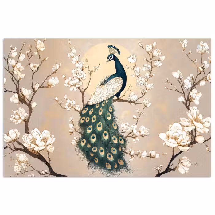 Poster – Pauw - Tak - Bloemen