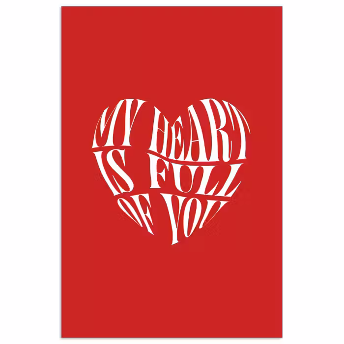 Poster - Rood - Hart- Tekst - Valentijn