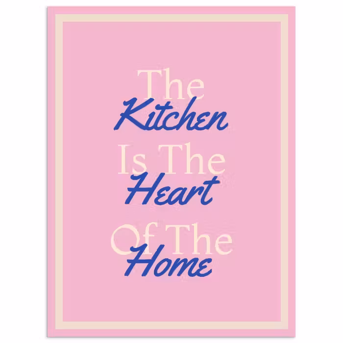 Poster – Tekst - Blauw - Keuken - Kader