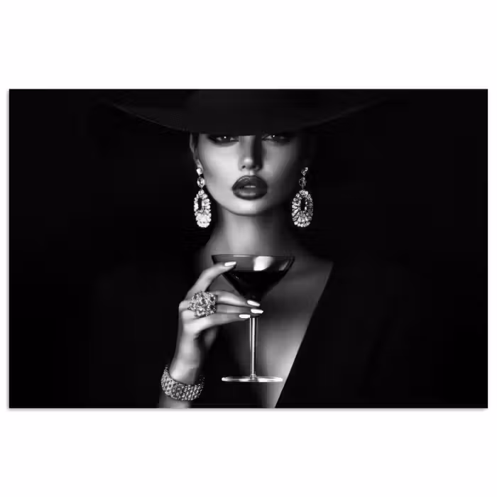Poster – Vrouw - Cocktail - Chic
