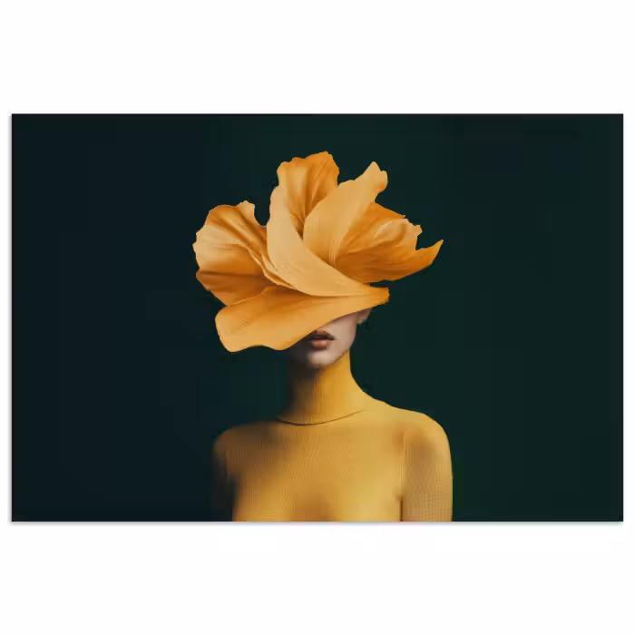 Poster – Vrouw - Hoed - Geel