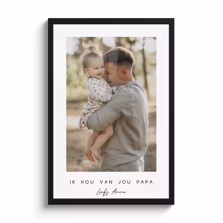 Foto in lijst - Witte border met tekst