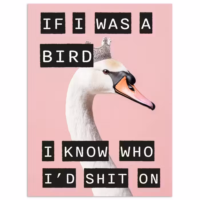 Poster – Zwaan - Vogel - Decoratie - Roze
