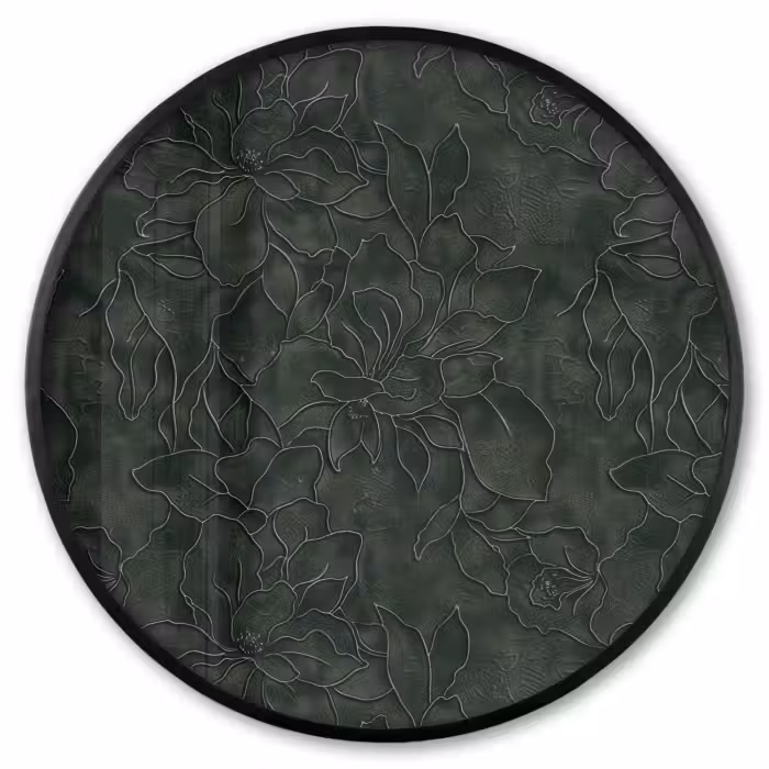 Ronde fotolijst - Bloemen - Lijnen - Groen
