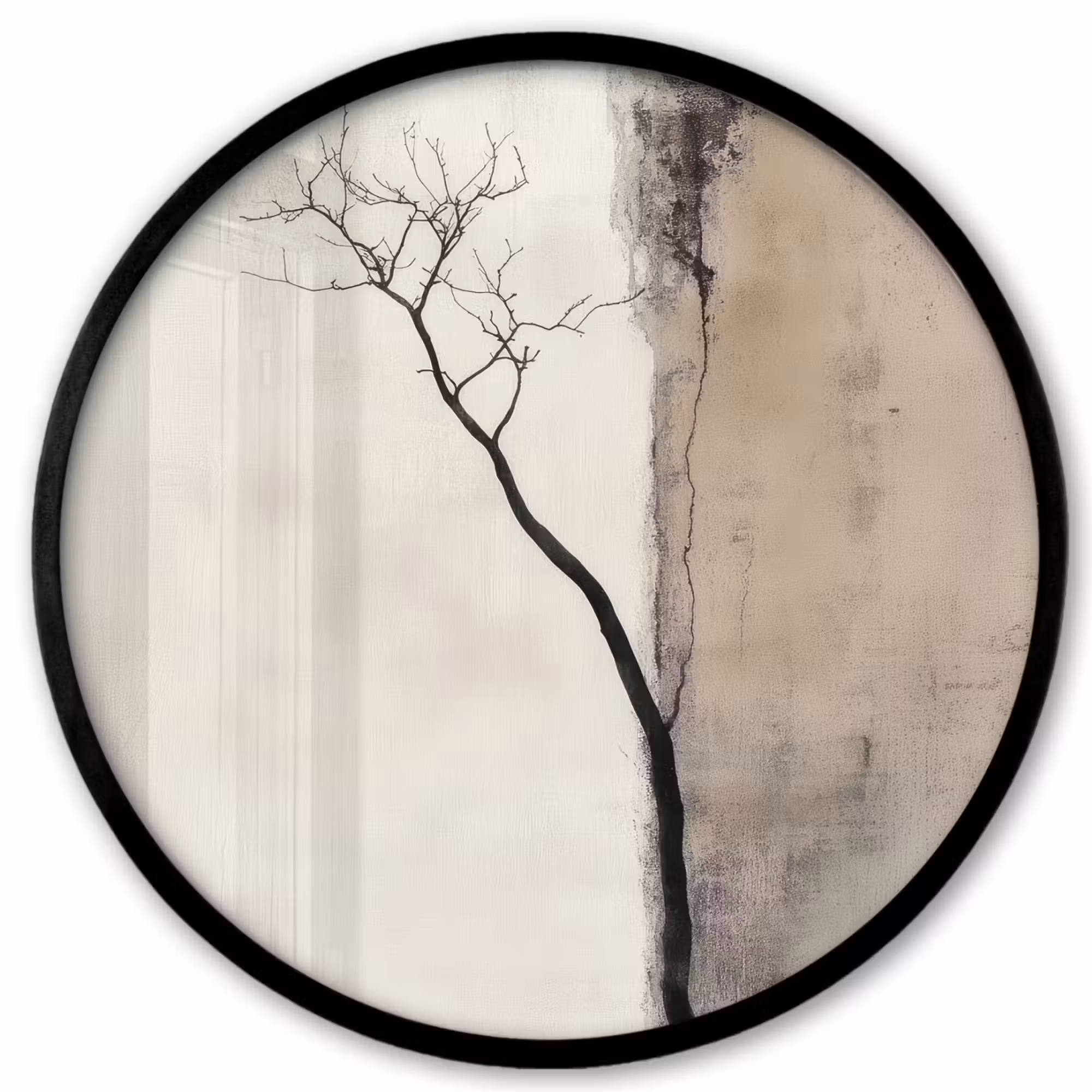 Ronde fotolijst - Wabi sabi - Plant - Beige