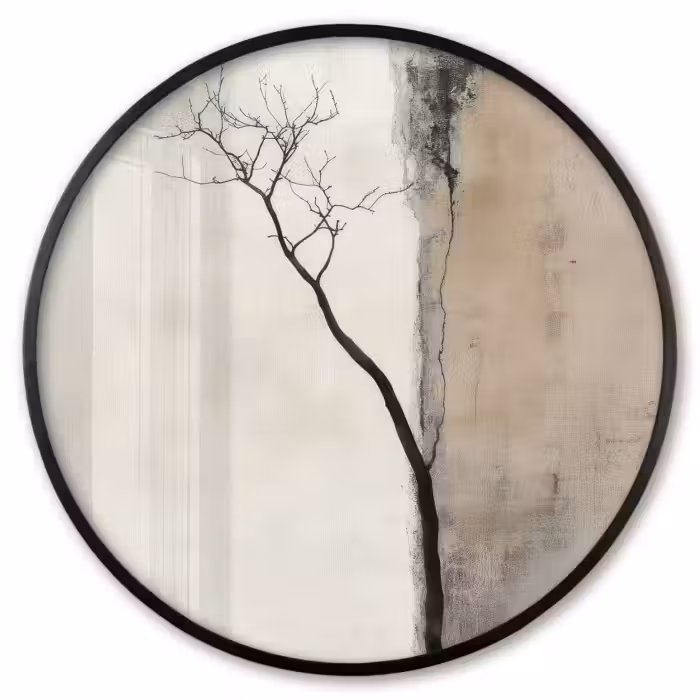 Ronde fotolijst - Wabi sabi - Plant - Beige
