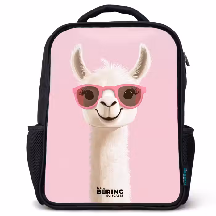 Kinder rugzak - Lama - Wit - Zonnebril - Wimpers
